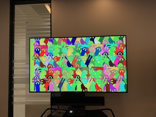 Generative art showreel screen at the V&A Digital Design Weekend
